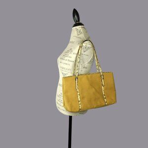 Tardini Shoulder Bag Purse Tan Canvas